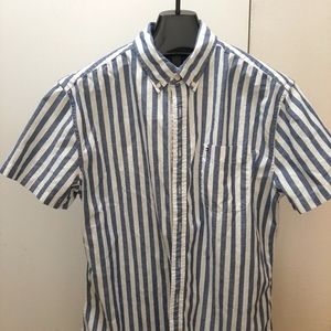 Slate Blue & White Stripped Tommy Hilfiger Men's XXL Shirt